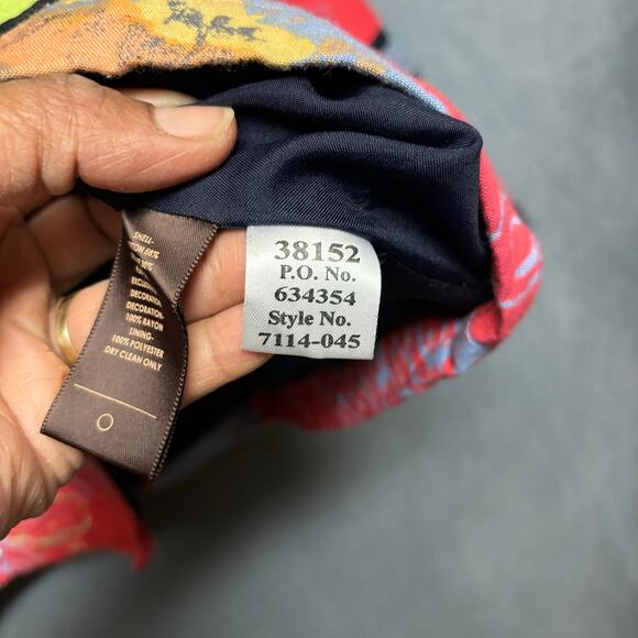 Art To Wear Blazer Patchwork Floral Boho Multicolor Flax Viscose Blend Studded - Picture 11 of 11